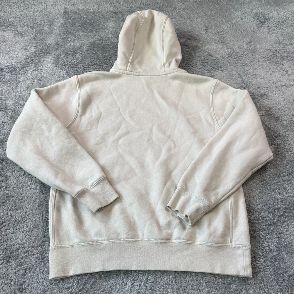 Nike Sportswear Club Fleece Hoodie Small Cream Beige Embroidered Logo
